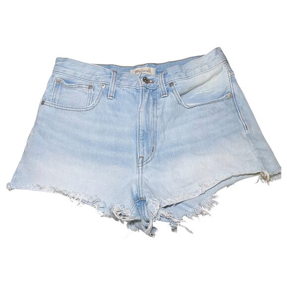 Madewell Relaxed Cut Off Denim Shorts Light Wash Blue Size 27 - Picture 2 of 7